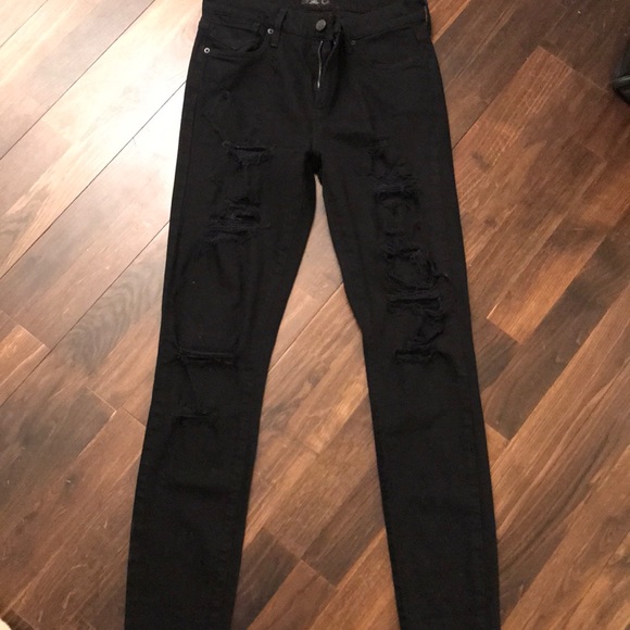 Black Ripped Skinny Jeans - Picture 1 of 1